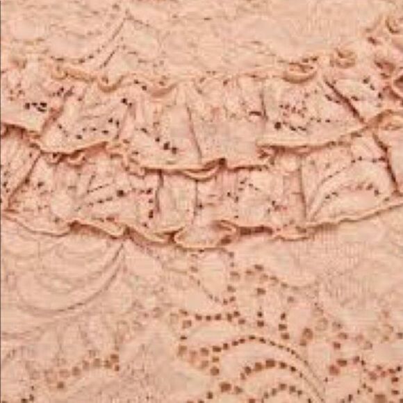 Zara Guipure Lace Ruffled Top in Pink Large - Picture 6 of 7
